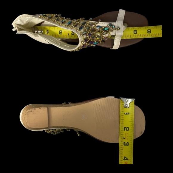 Beaded Wedge Heel Bohemian Sandals Shoes - Picture 7 of 16